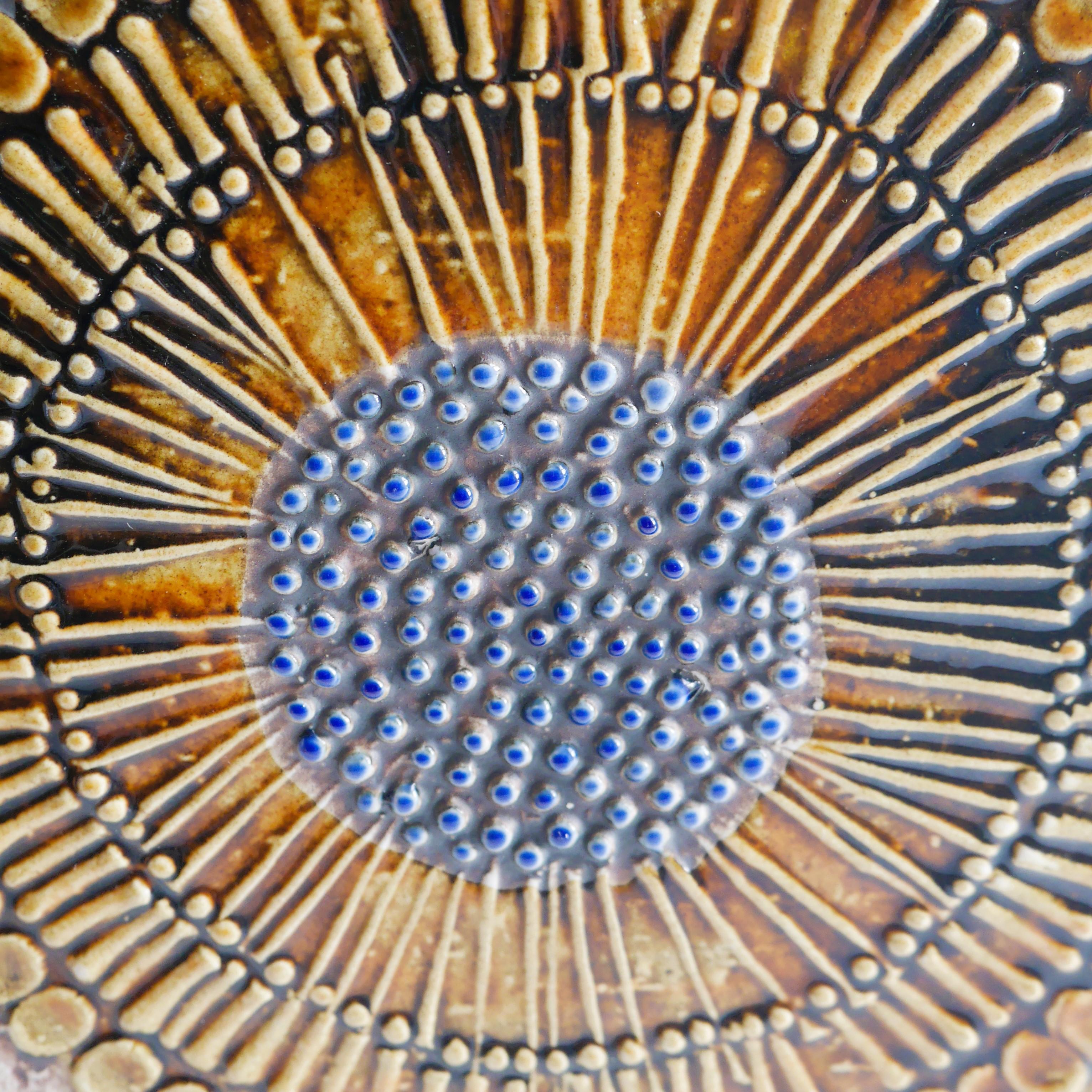 Swedish Sunflower Wall Plate in Ceramic by Lisa Larson for Gustavsberg 1