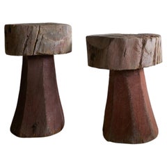 Tronchi di sostegno svedesi per le tradizionali case di legno scandinave, 1860 ca.