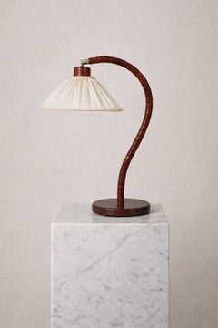 Lampe de table suédoise "col de cygne" par Markslöjd, pin et laiton, années 1970