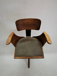 Swedish Swivel Oak Armchair from Tranås, circa 1930-1940