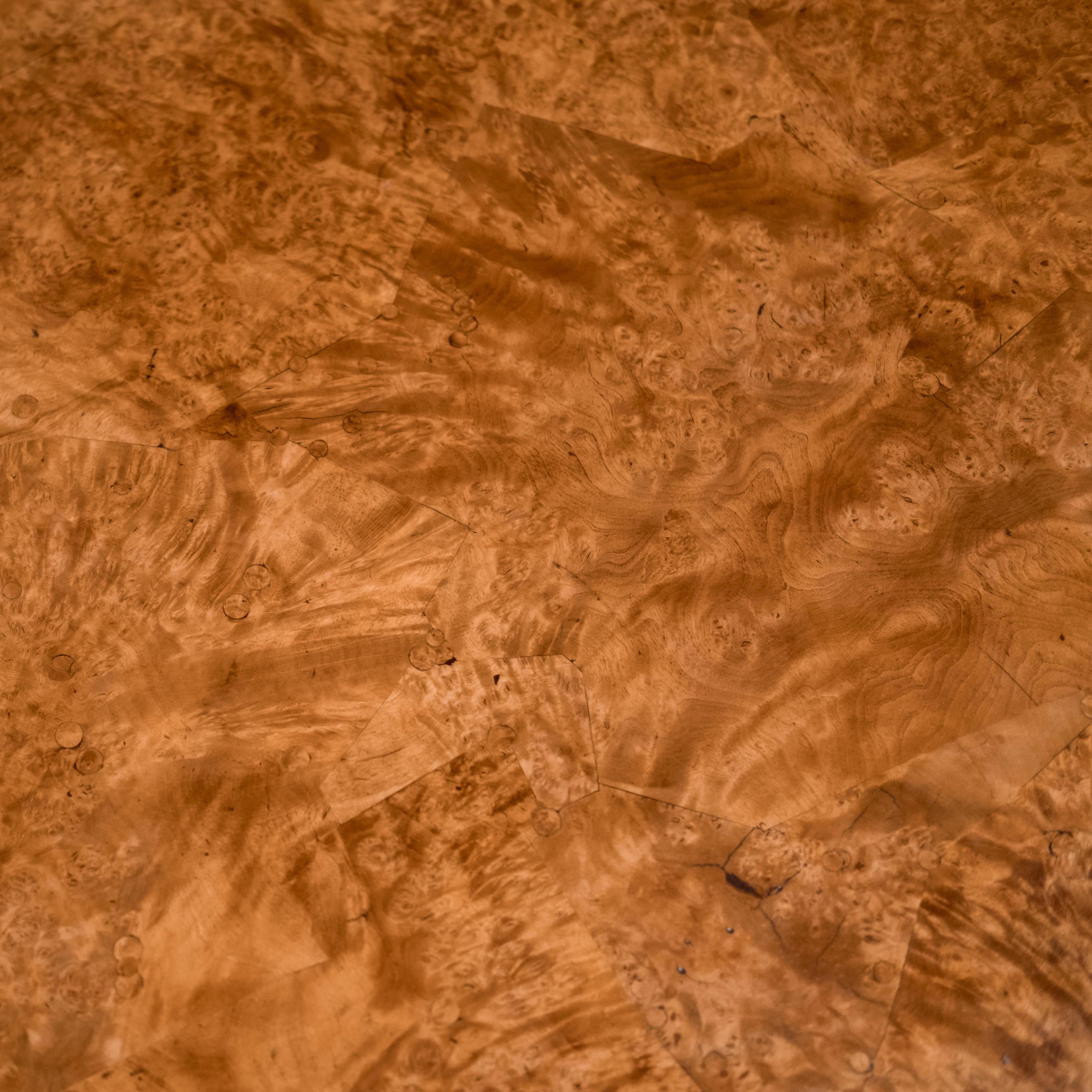 Gustavian Swedish Table in Birchwood Root Veneer For Sale