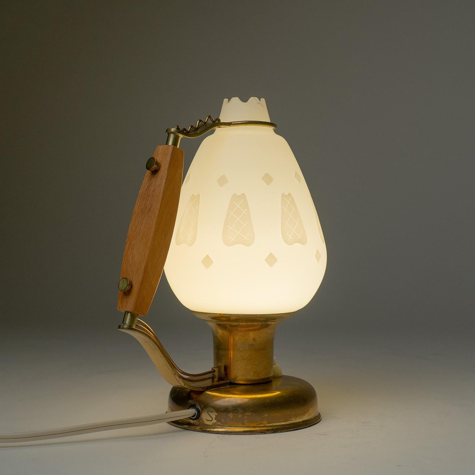 Enameled Swedish Table Lamp, 1940s For Sale