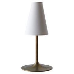 Swedish, Table Lamp, Brass, Fabric, Sweden, 1970s