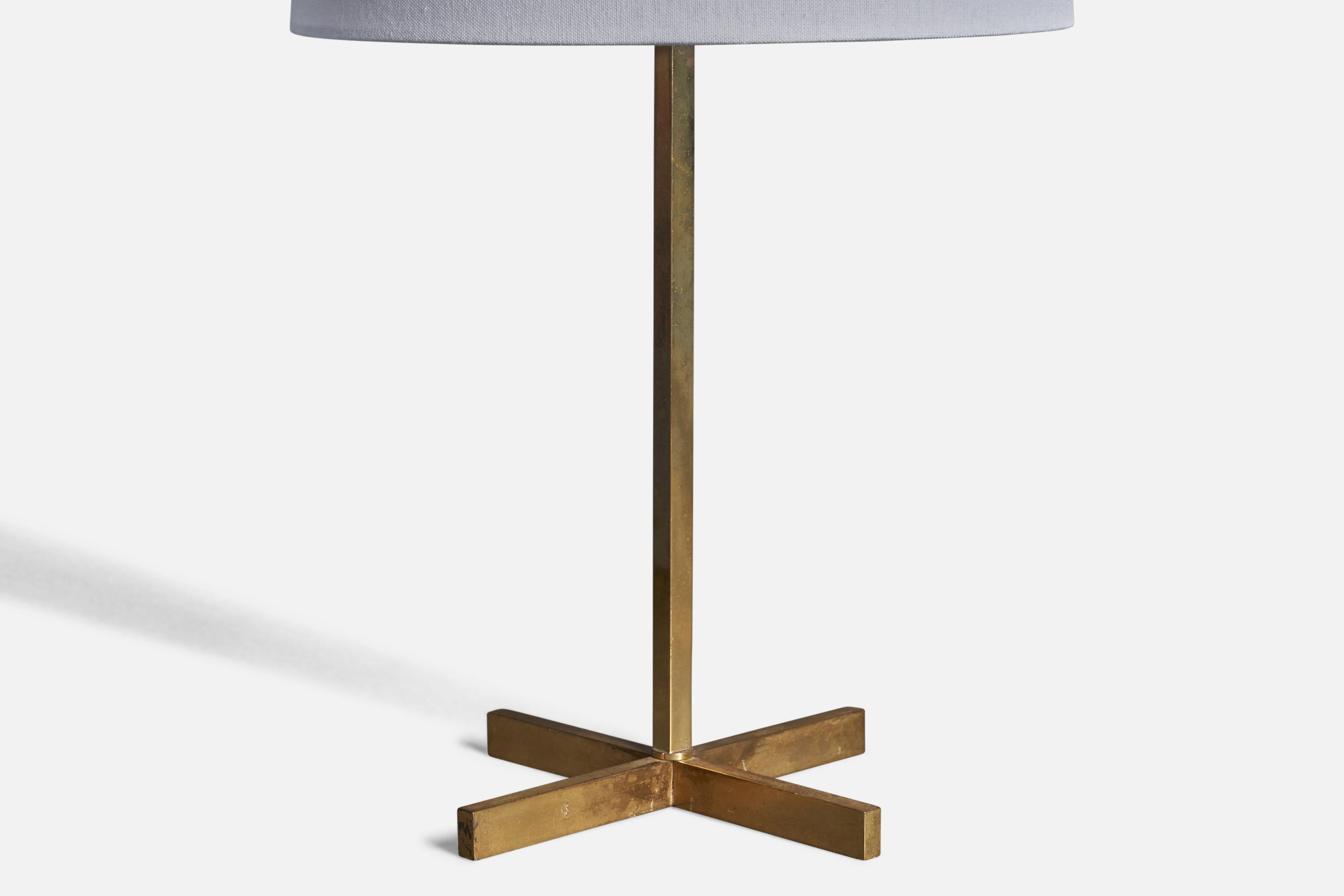 Suédois Lampe de bureau suédoise, laiton, rotin, Suède, 1970 en vente