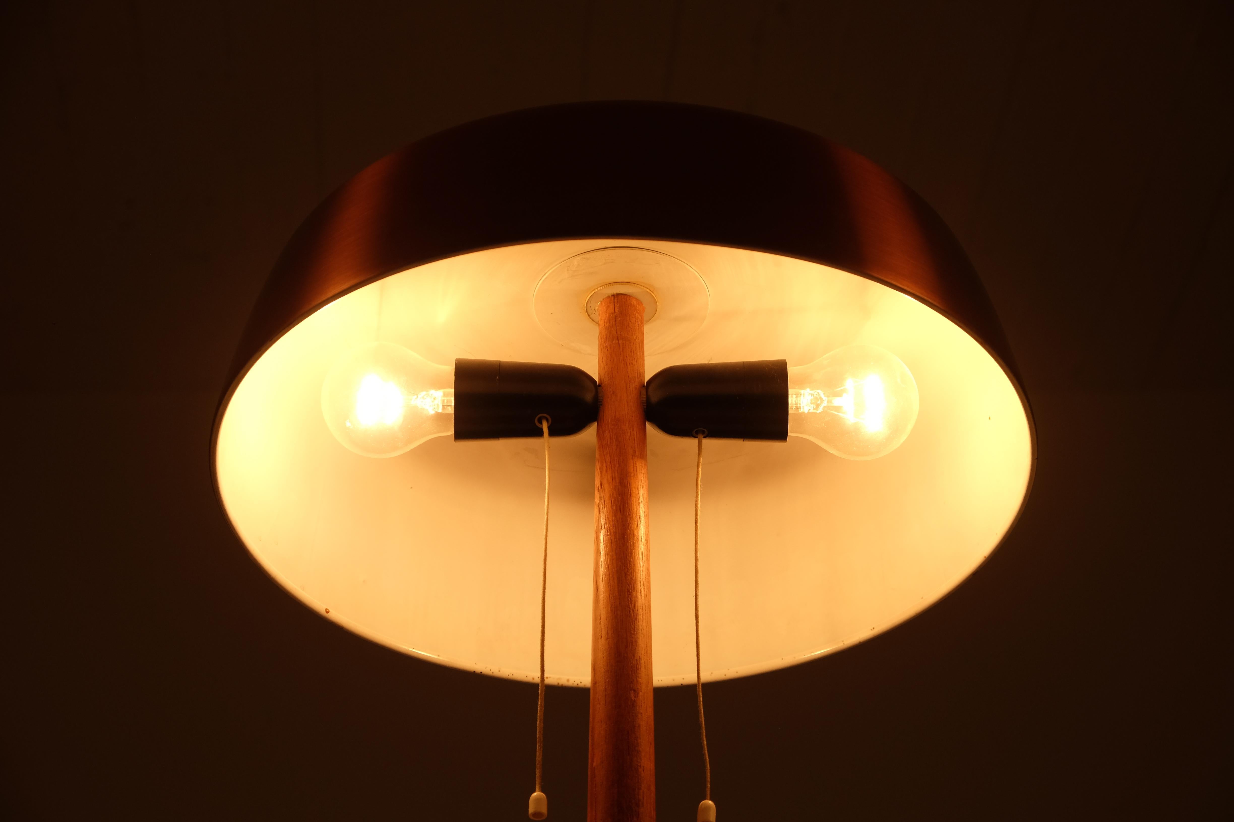 Copper Swedish Table Lamp by Bergboms, 1960s For Sale