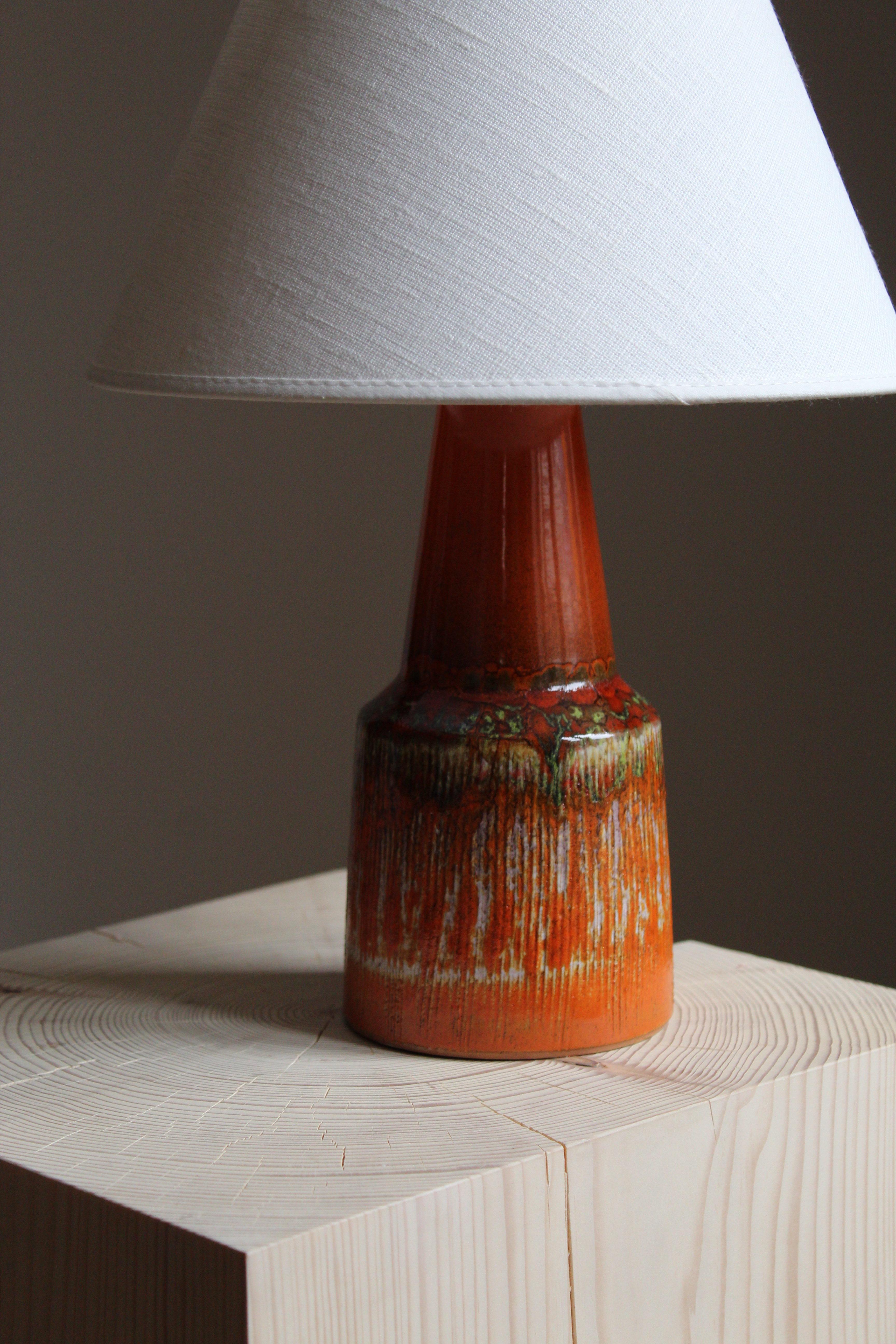 Mid-Century Modern Swedish, Table Lamp, Glazed Stoneware, Sweden, circa 1950s