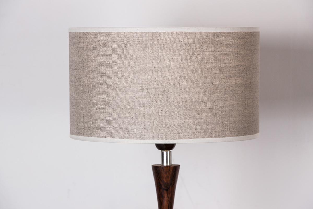 Swedish table lamp in Aluminum, Rosewood and Bakelite by Bergboms 1960. For Sale 1