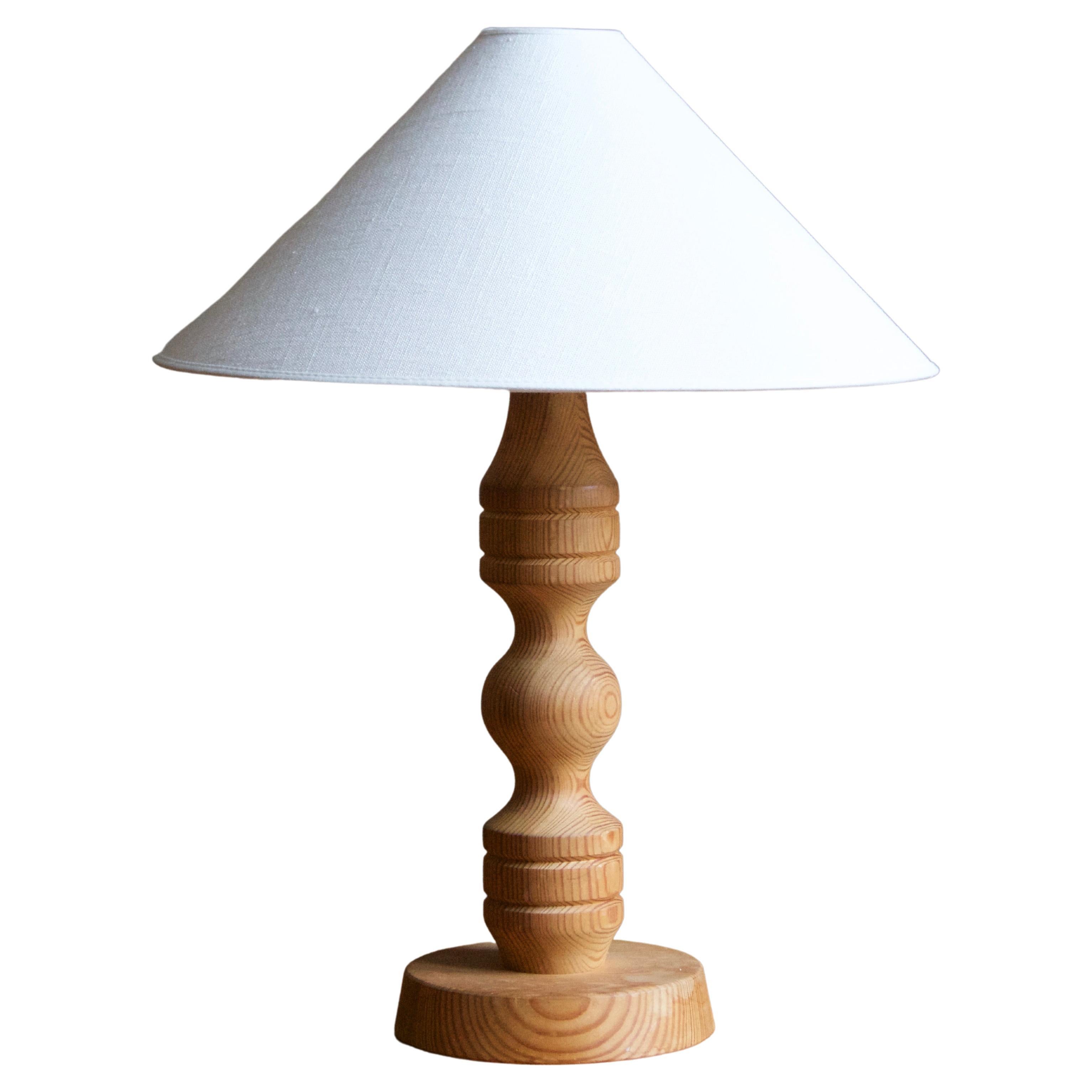 Swedish, Table Lamp, Pine, Sweden C. 1970s