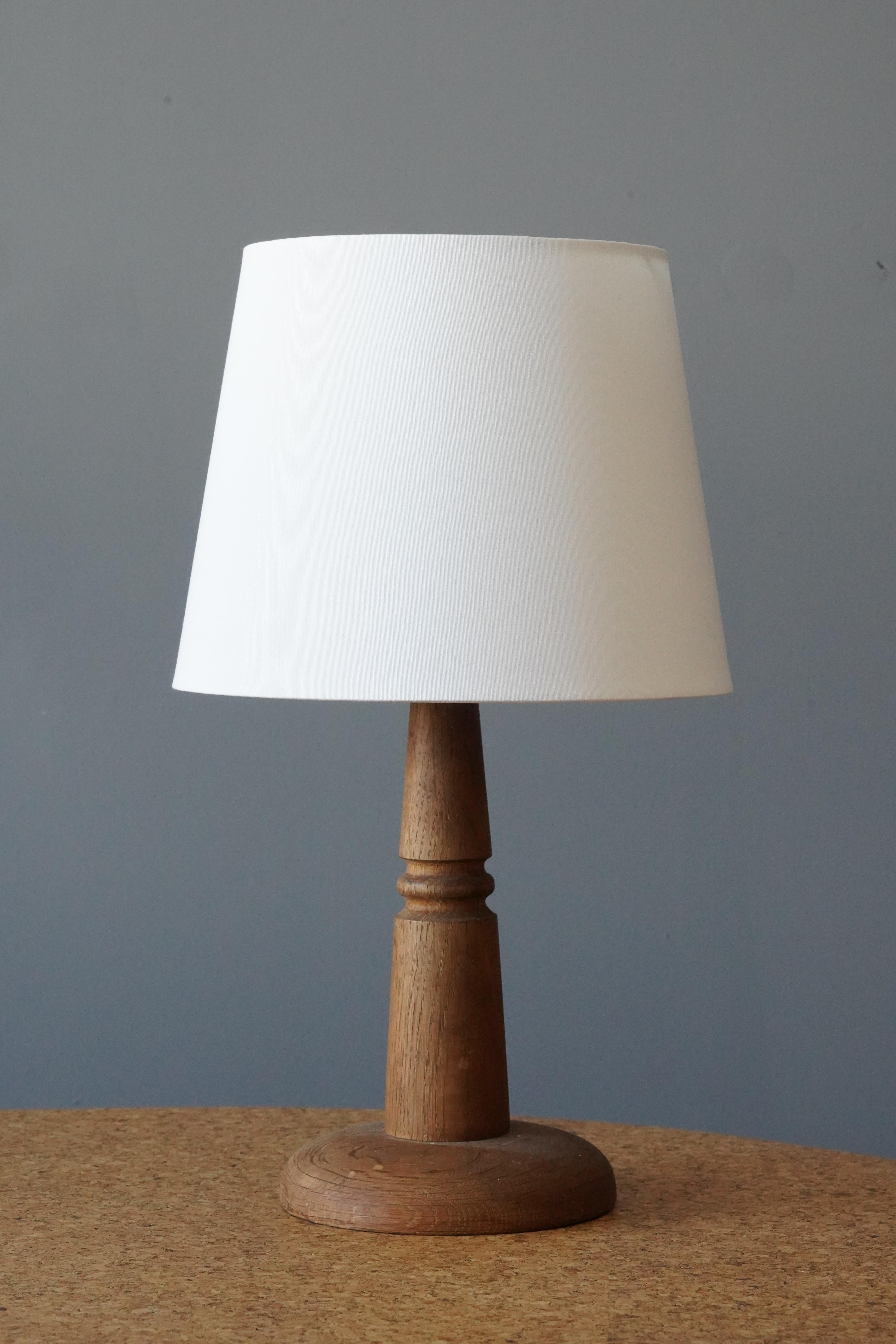 Mid-20th Century Swedish, Table Lamp, Stained Pine, Sweden, 1940s