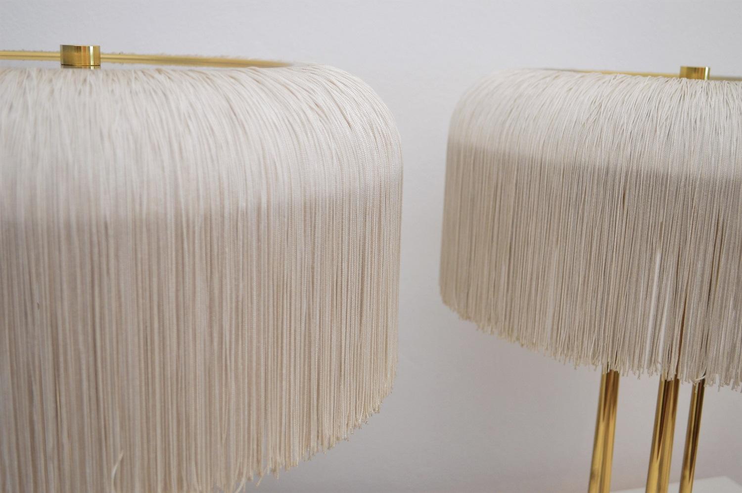 Swedish Table Lamps by Hans-Agne Jakobsson in Brass with Silk Fringe, 1950s 13