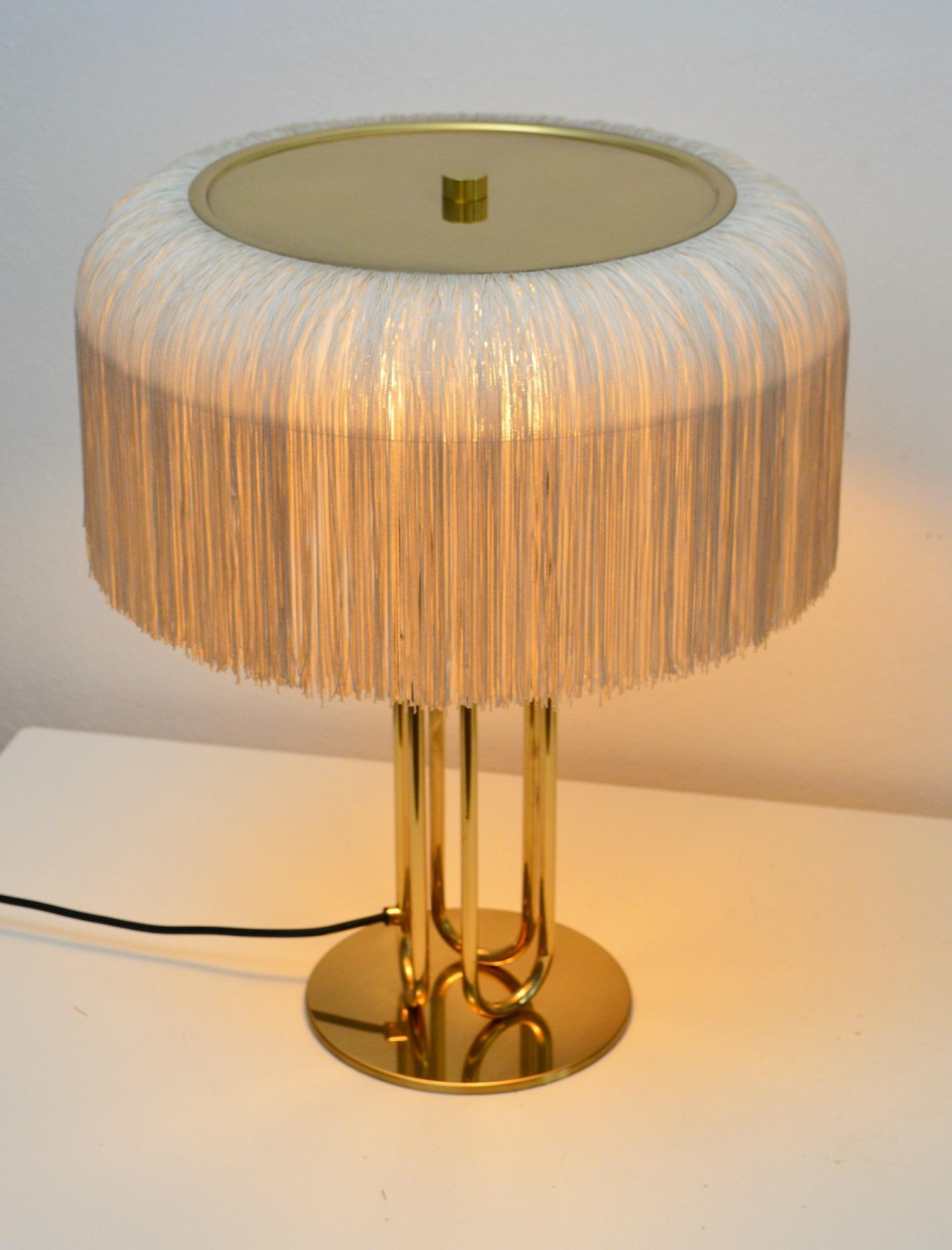 Mid-20th Century Swedish Table Lamps by Hans-Agne Jakobsson in Brass with Silk Fringe, 1950s