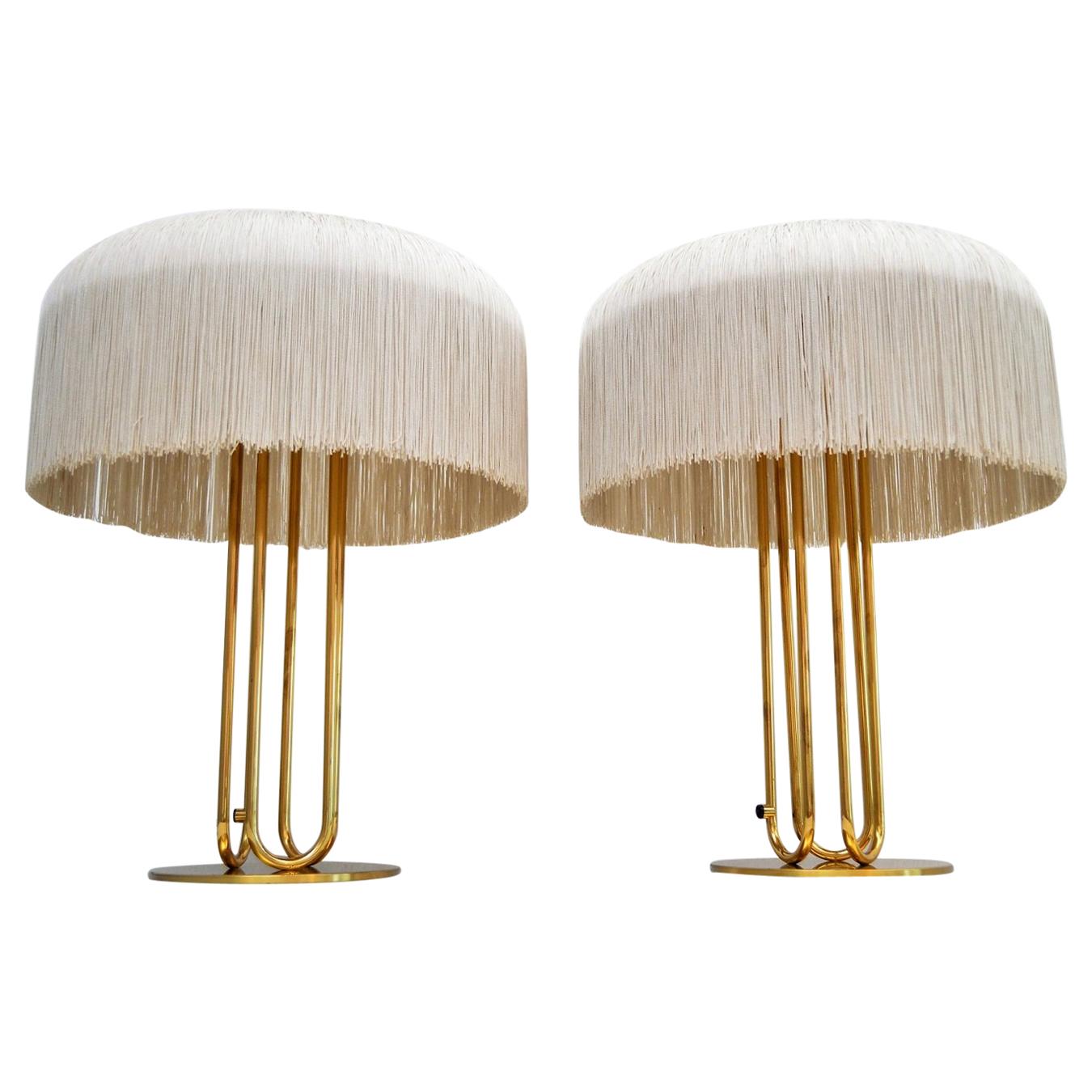 Swedish Table Lamps by Hans-Agne Jakobsson in Brass with Silk Fringe, 1950s