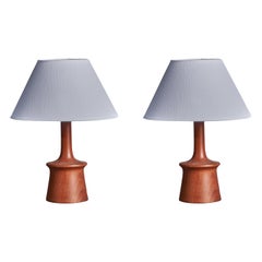 Lampade da tavolo moderniste svedesi, Teak, Svezia, anni '60