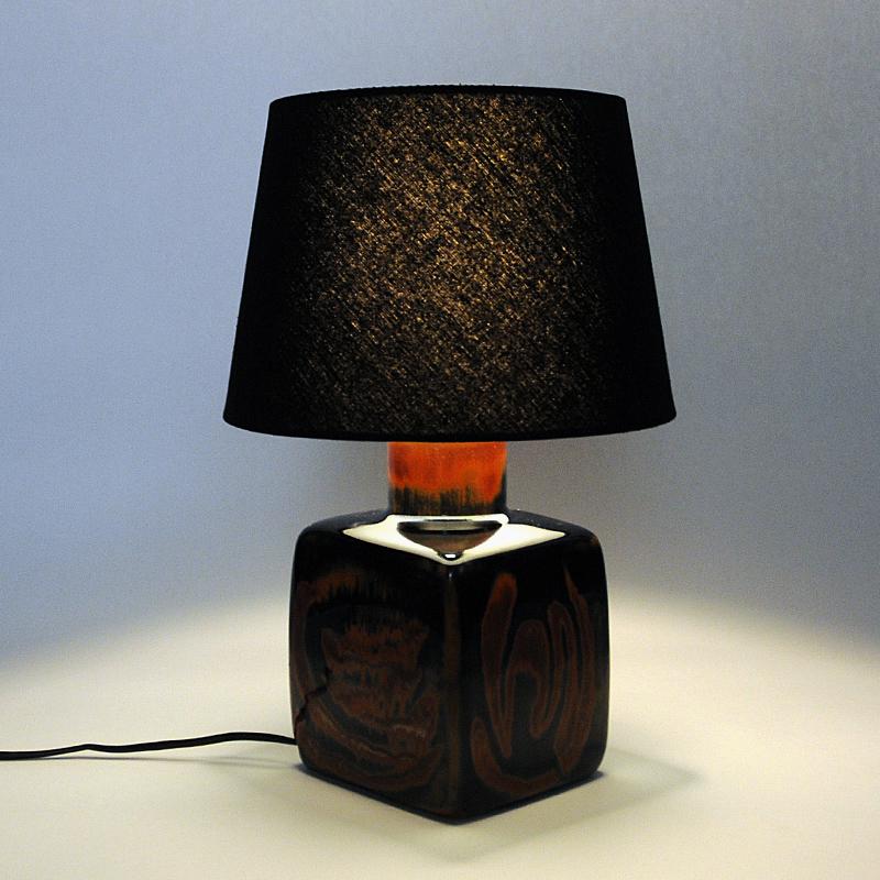 Scandinavian Modern Swedish Table Lamp Sultan of Glazed Ceramic by Carl H. Stålhane, Rörstrand 1960s