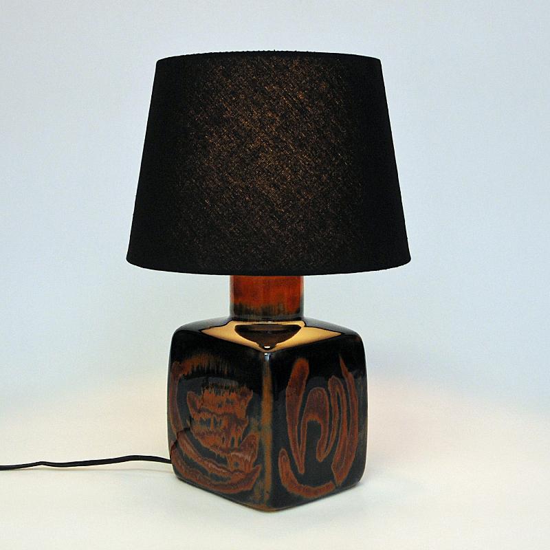 Mid-20th Century Swedish Table Lamp Sultan of Glazed Ceramic by Carl H. Stålhane, Rörstrand 1960s