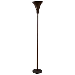 Swedish, Tall Uplight / Floor Lamp, Bronze, Sweden, 1940s