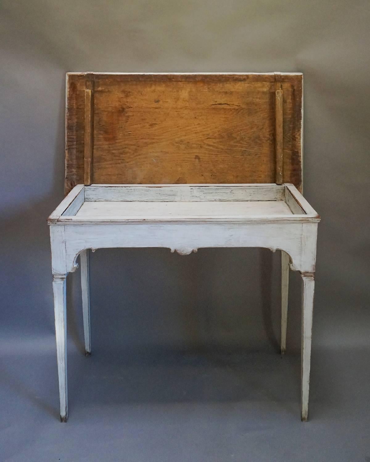 18th Century Swedish Tea Table with Candle Slides