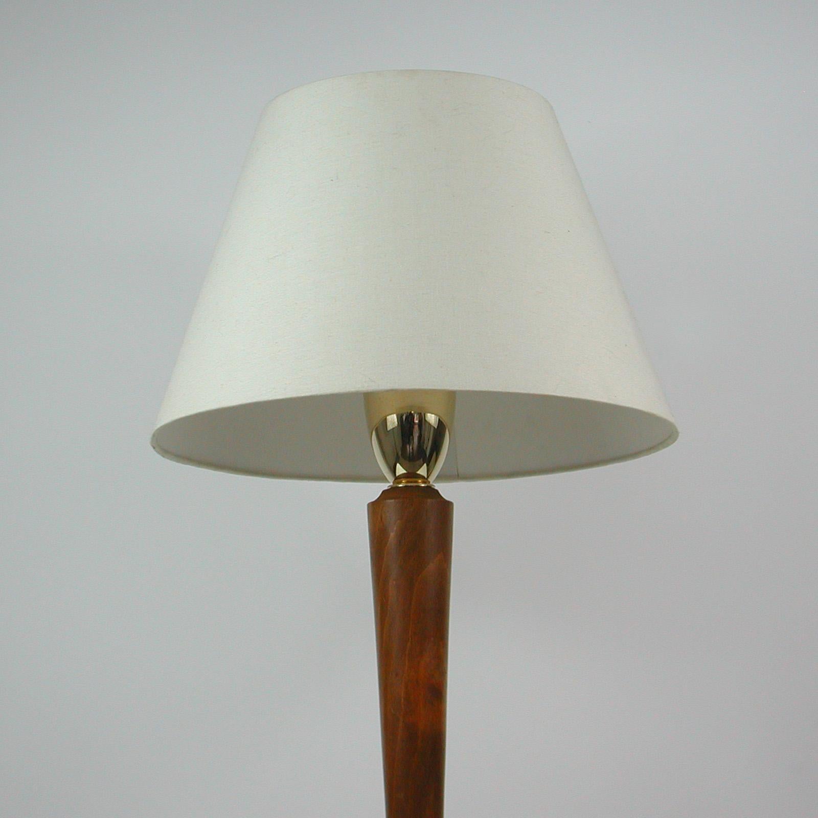 Swedish Teak and Brass Table Lamp, 1940s 9