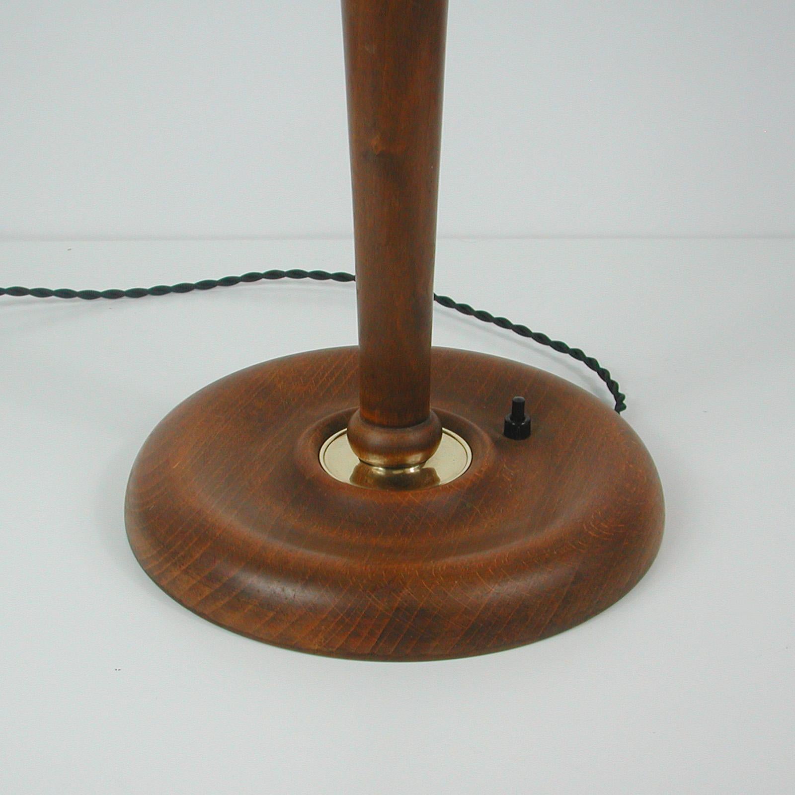 Swedish Teak and Brass Table Lamp, 1940s 10