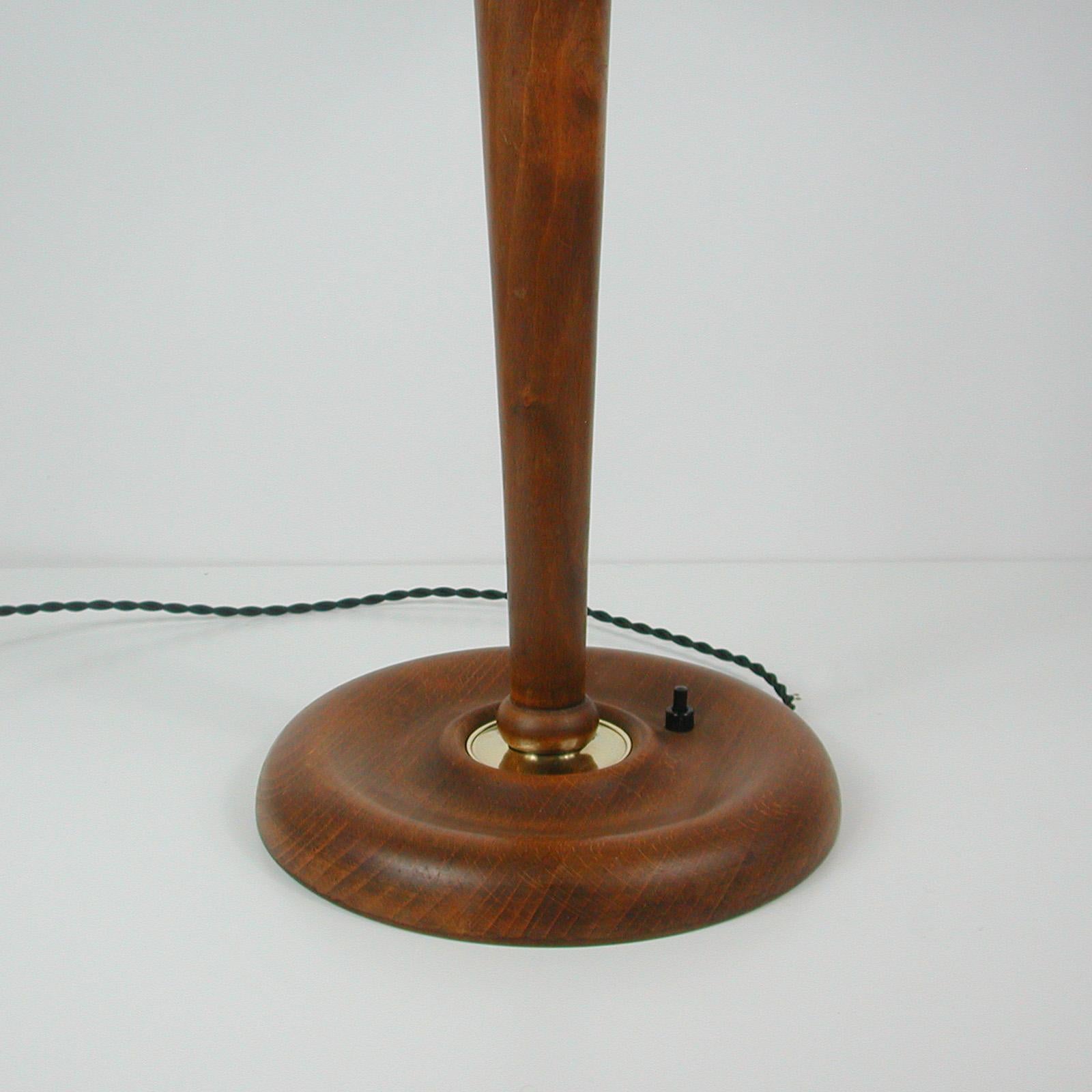 Swedish Teak and Brass Table Lamp, 1940s 11