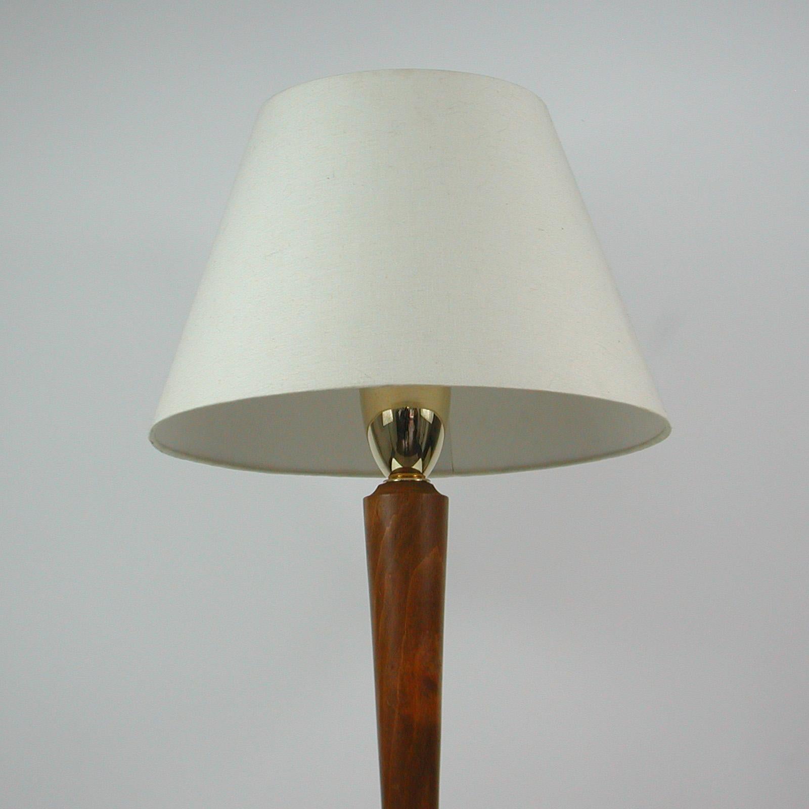 Swedish Teak and Brass Table Lamp, 1940s 1