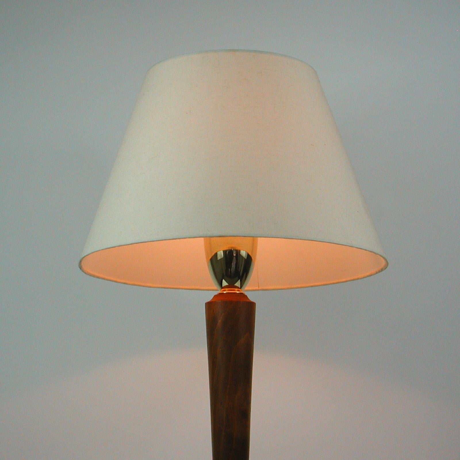 Swedish Teak and Brass Table Lamp, 1940s 2