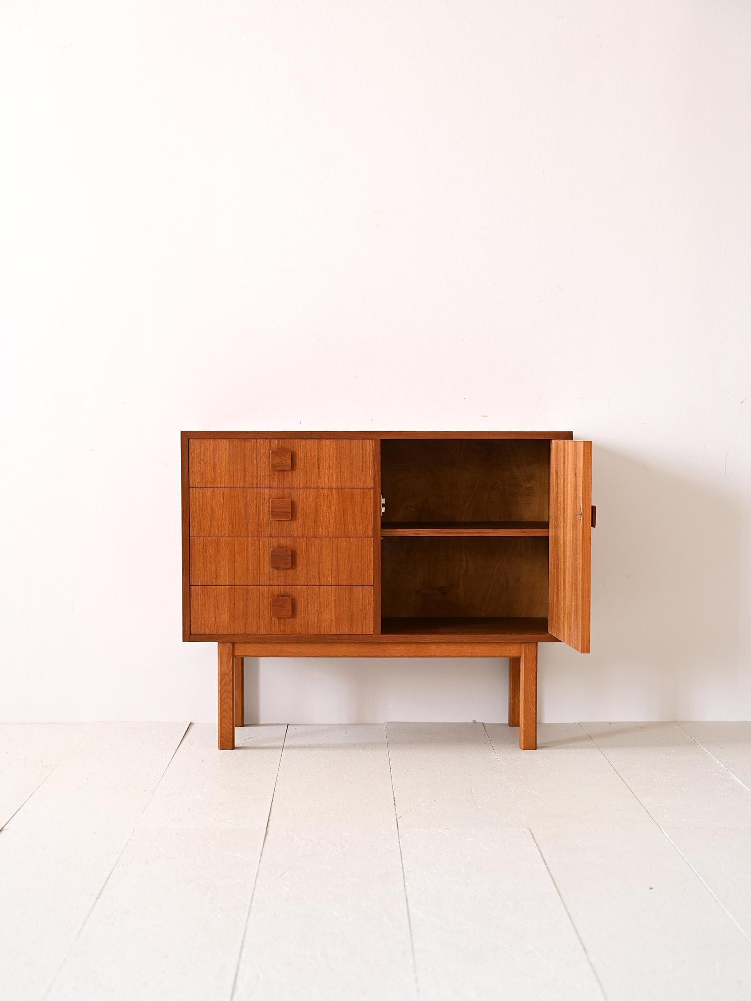 Scandinavian Modern Swedish teak cabinet with drawers and storage compartment