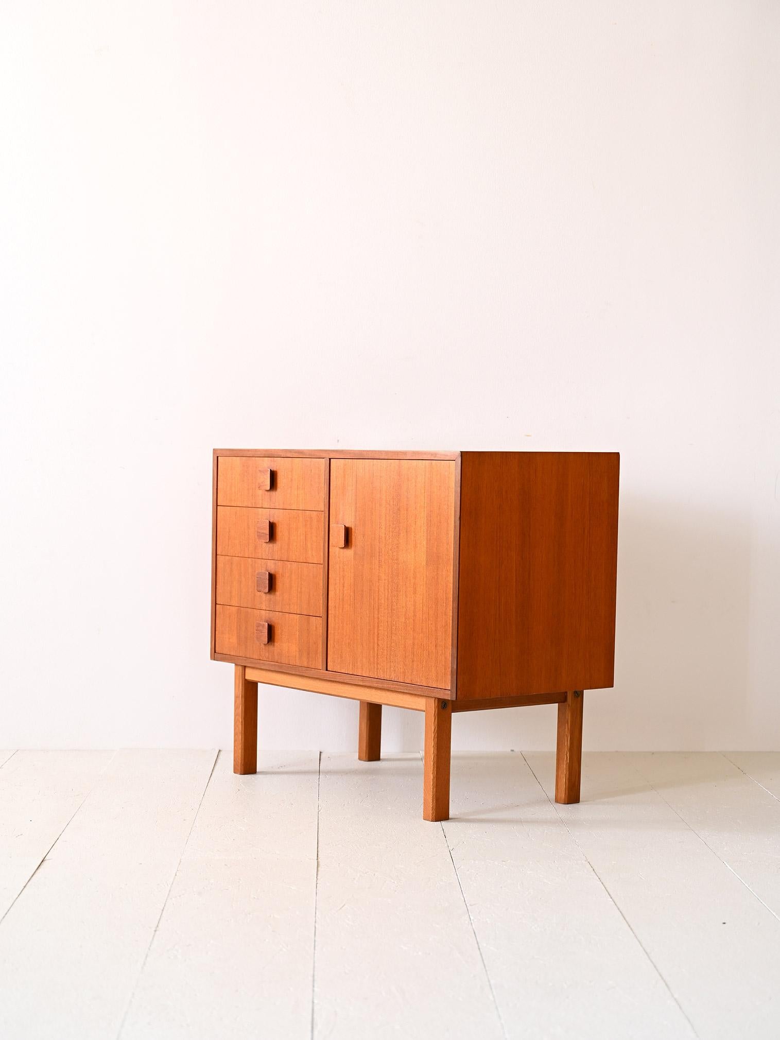 Mid-20th Century Swedish teak cabinet with drawers and storage compartment