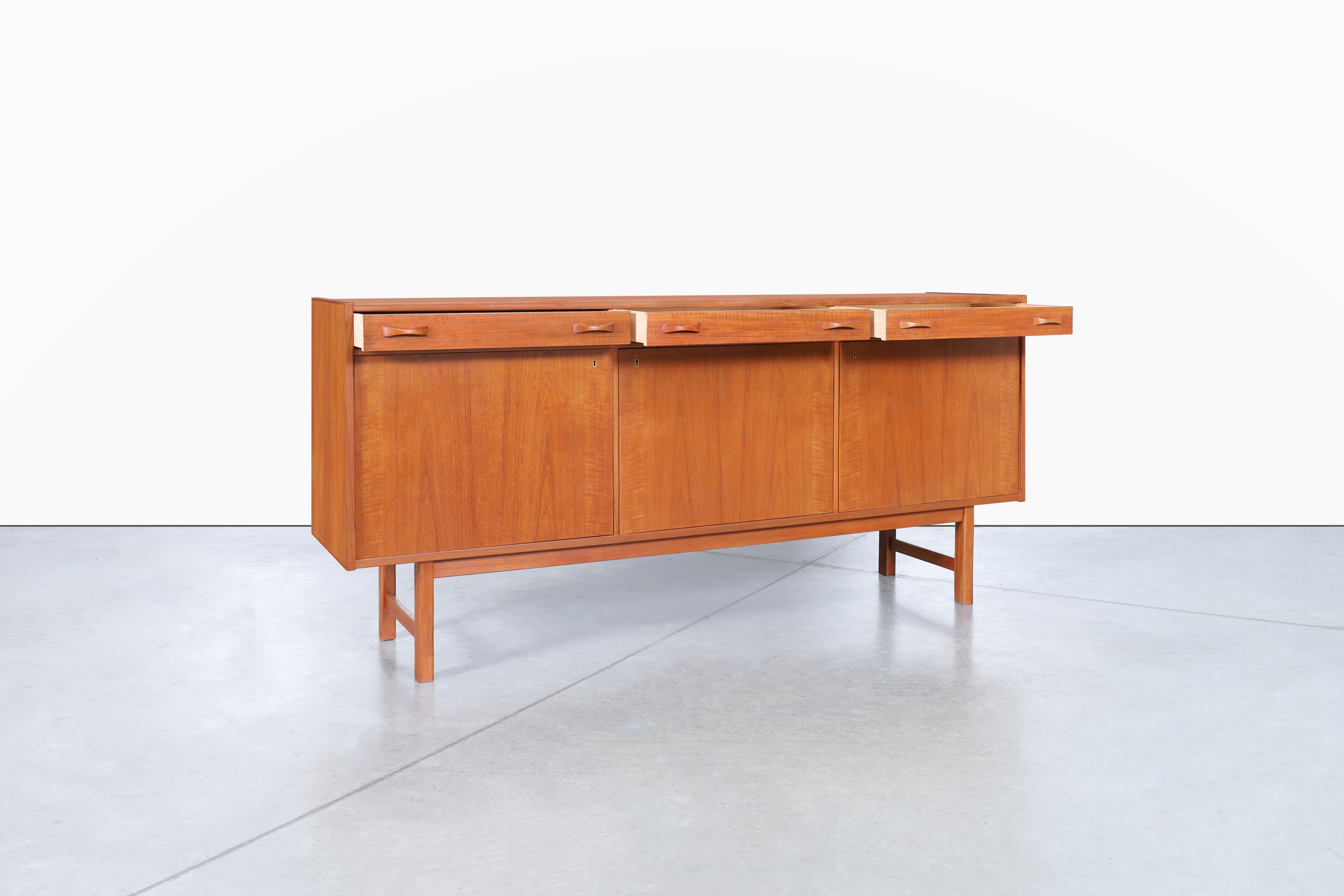 Brass Swedish Teak Credenza by Tage Olofsson for Ulferts Mobler For Sale
