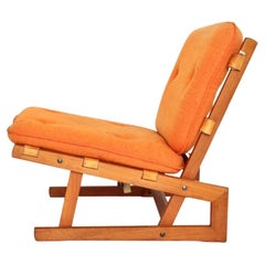 Swedish Teak Easy Chair with Leather Straps