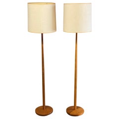 Swedish Teak Floor Lamps, a Pair