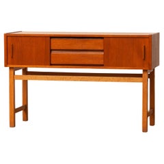 Armadio da sala svedese in teak con ante e cassetti scorrevoli, anni '60