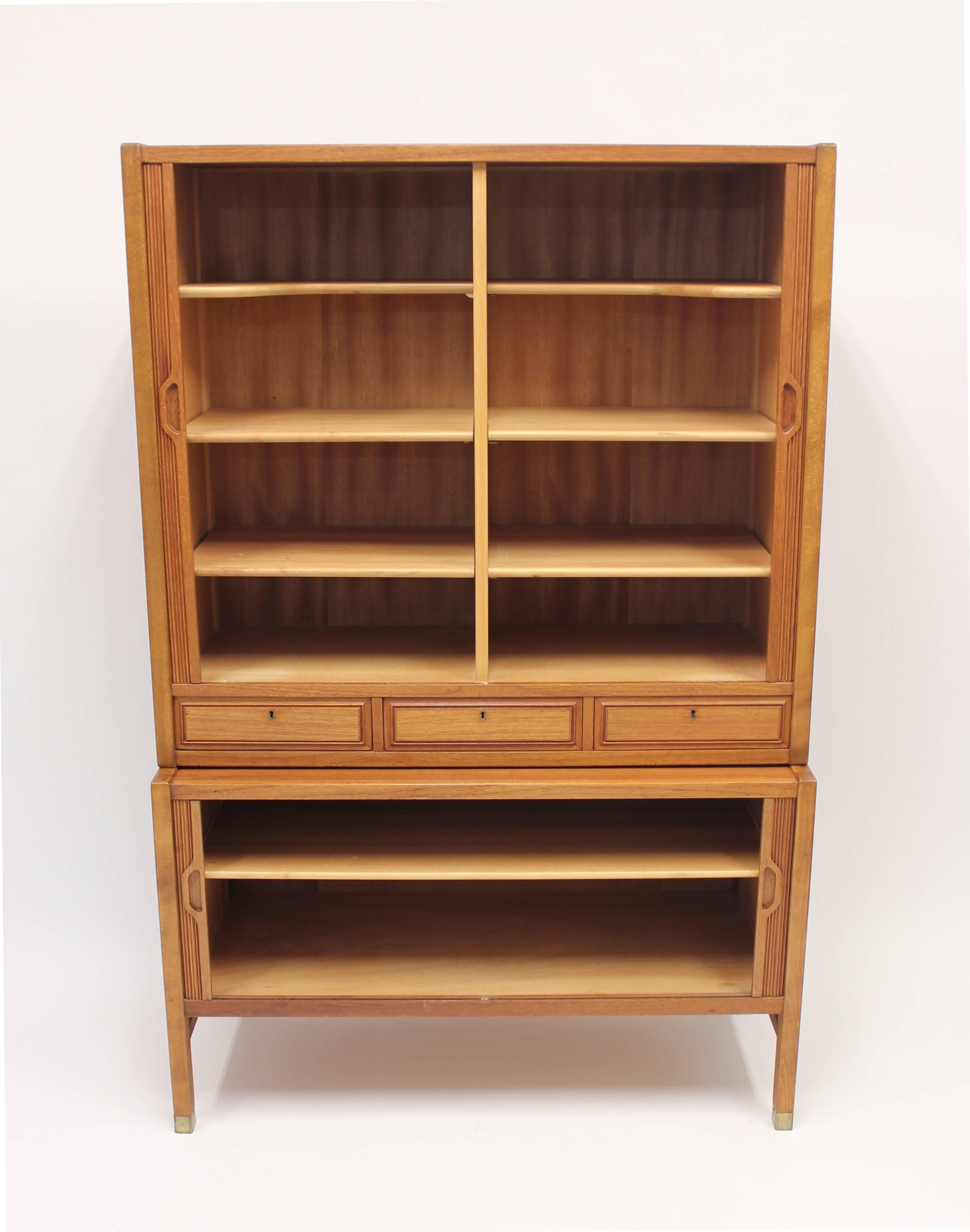 Swedish Teak Jalousie Cabinet by Carl-Axel Acking for Bodafors, 1950s In Good Condition In Uppsala, SE