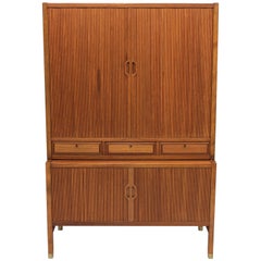 Swedish Teak Jalousie Cabinet by Carl-Axel Acking for Bodafors, 1950s