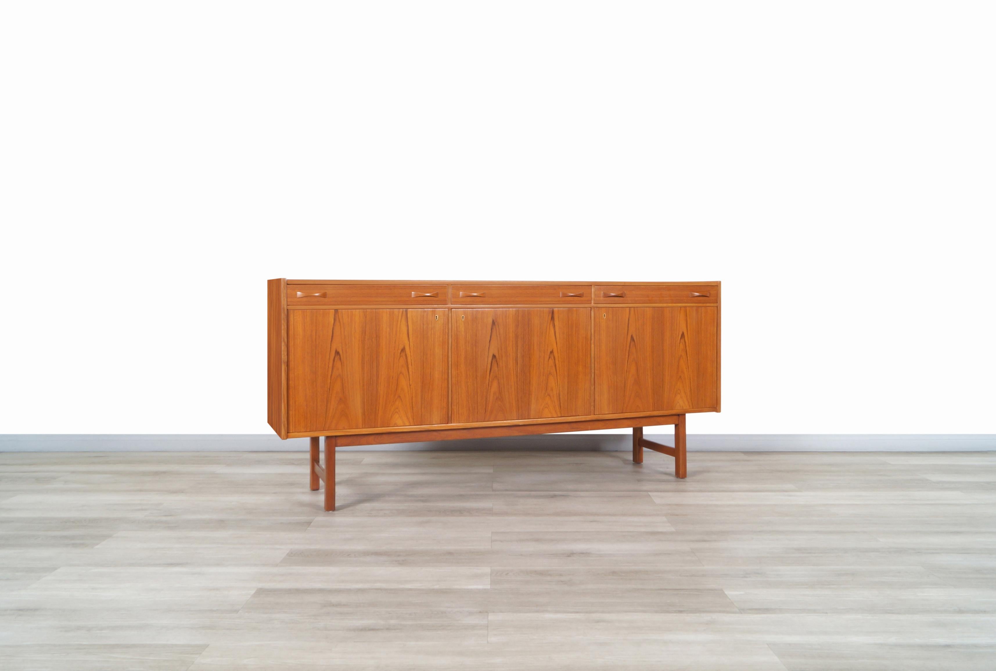 Brass Swedish Teak Sideboard by Tage Olofsson for Ulferts Mobler