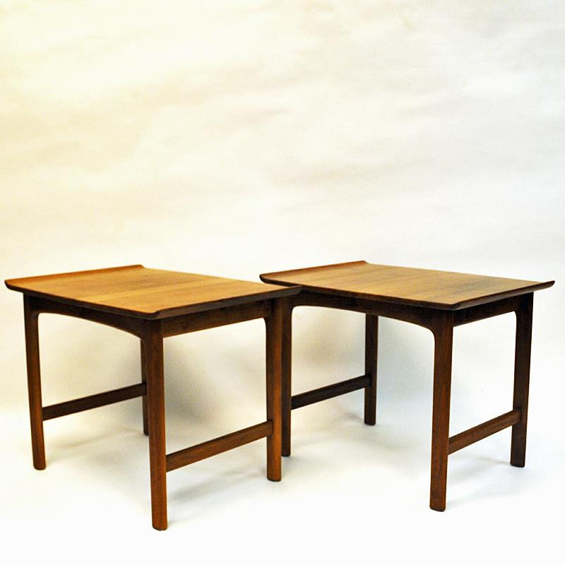 Lovely pair of massive teak rectangular side tables model Frisco - from the Bra Bohag range designed by Folke Ohlsson for Tingströms 1960s Sweden. These occasional tables can be used standing together as a pair or seperated as single tables. Each