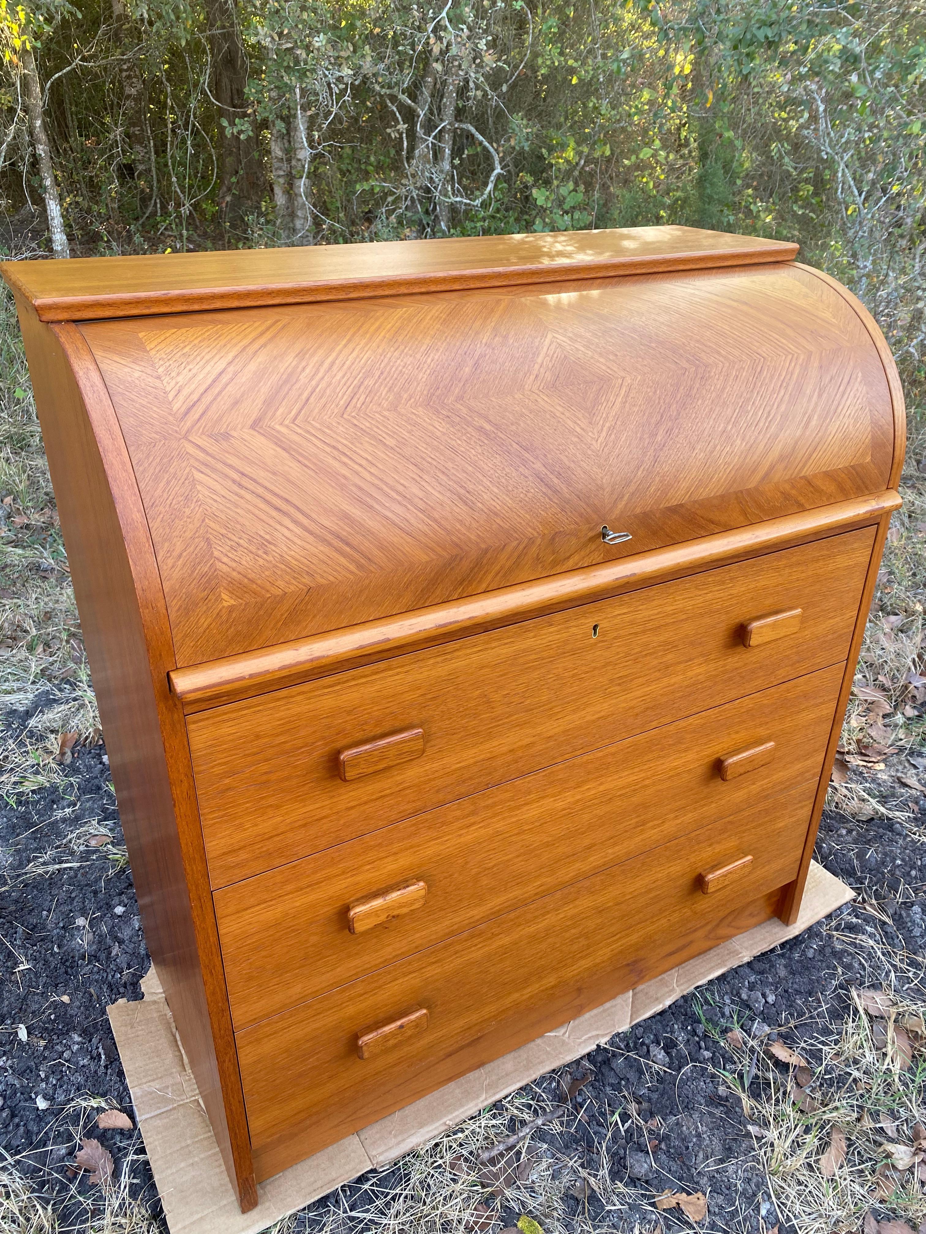 Hand-Crafted Swedish Teak Writing Bureau / Desk by Egon Ostergaard