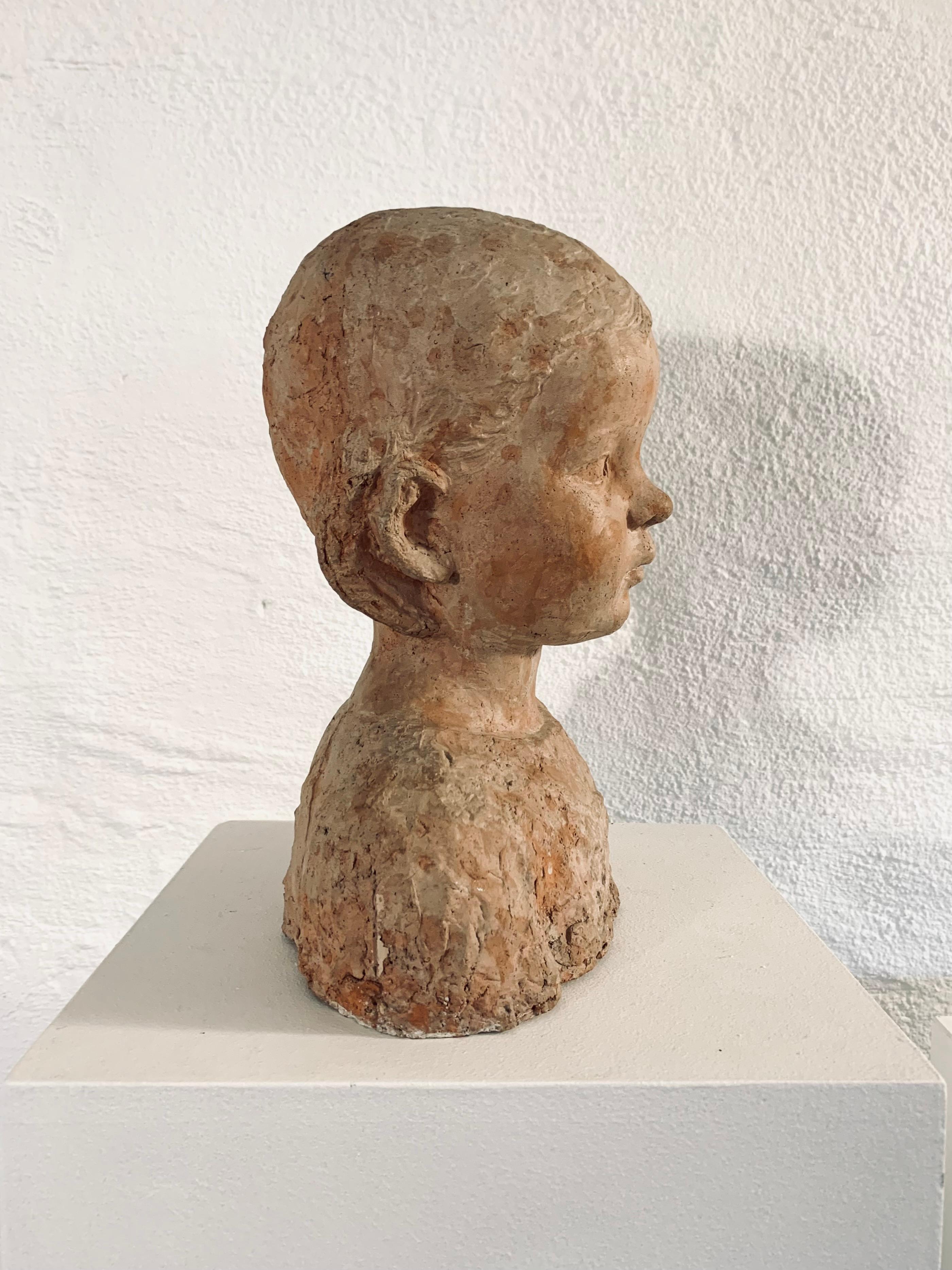 Swedish Terracotta Bust, Young Girl 