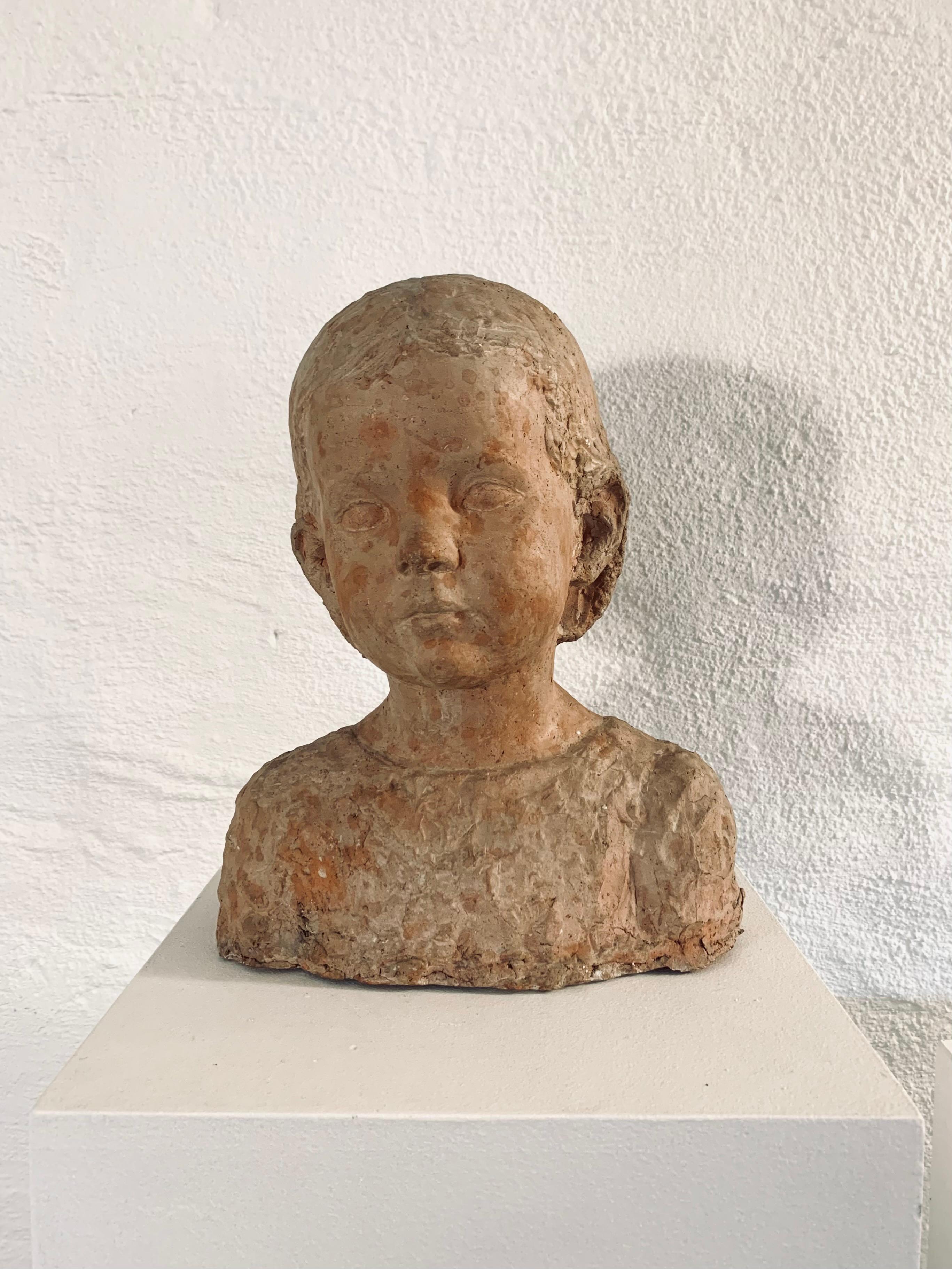 Swedish Terracotta Bust, Young Girl 