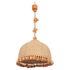 Antique Swedish Textile Ceiling Lamp
