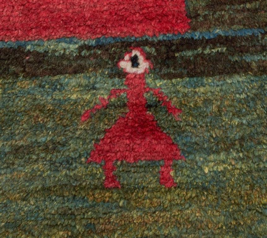 Schwedischer Textildesigner. Teppich aus reiner Wolle. Handgewebt. 1960s (Mitte des 20. Jahrhunderts) im Angebot