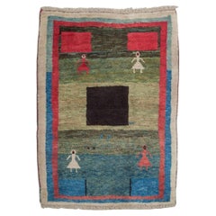 Diseñadora textil sueca. Alfombra de pura lana. Tejido a mano. 1960s