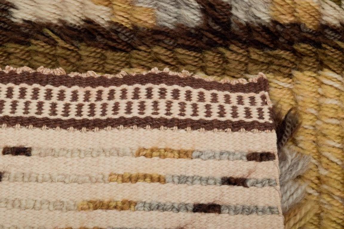Designer tessile svedese. Tappeto rya fatto a mano in puro cotone. Multicolore. in vendita 1
