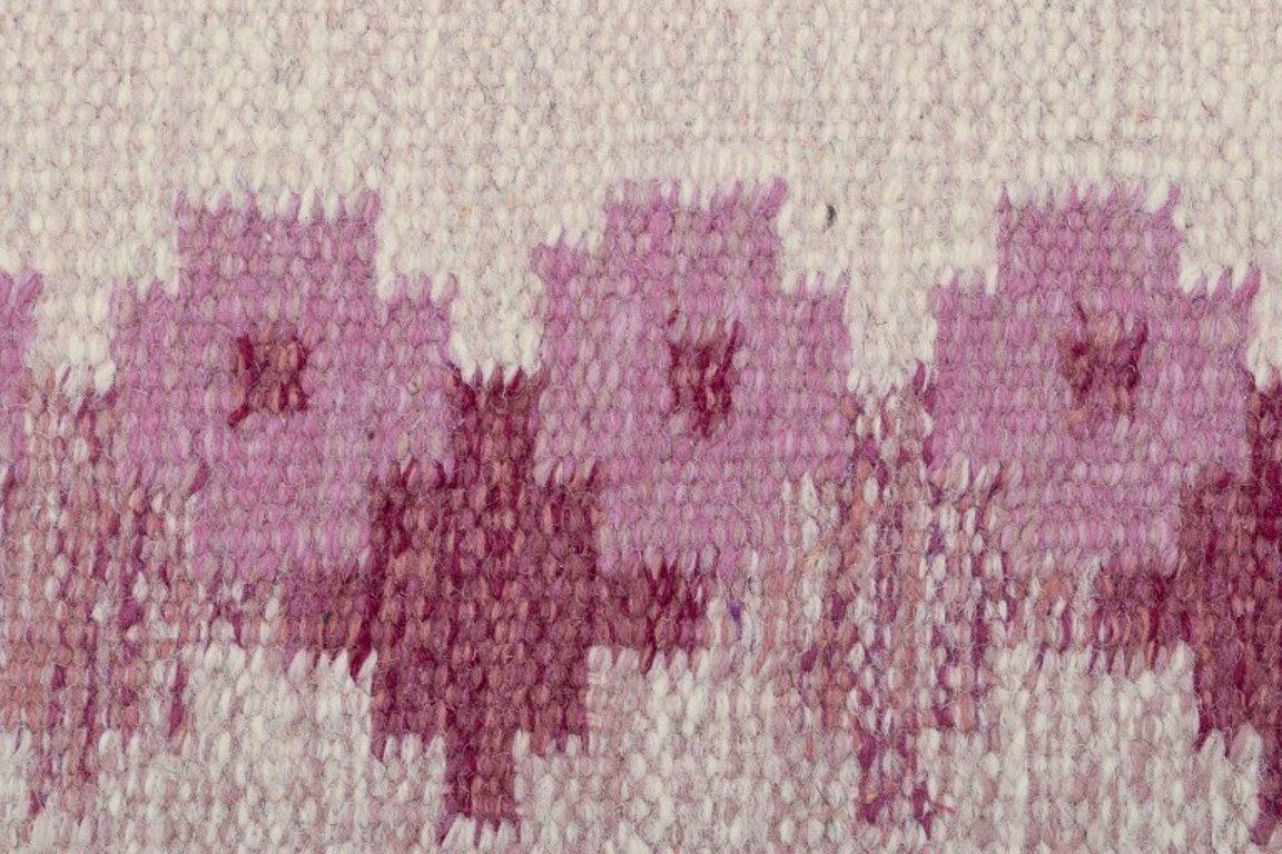 Schwedischer Textildesigner. Handgewebter Läufer aus reiner Wolle. Rölakan-Technik. (Skandinavische Moderne) im Angebot