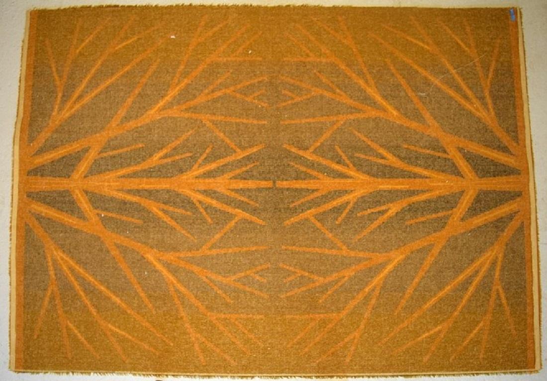 Swedish Textile Designer. Large Hand-Woven Rölakan Rug in Pure Wool For Sale 1