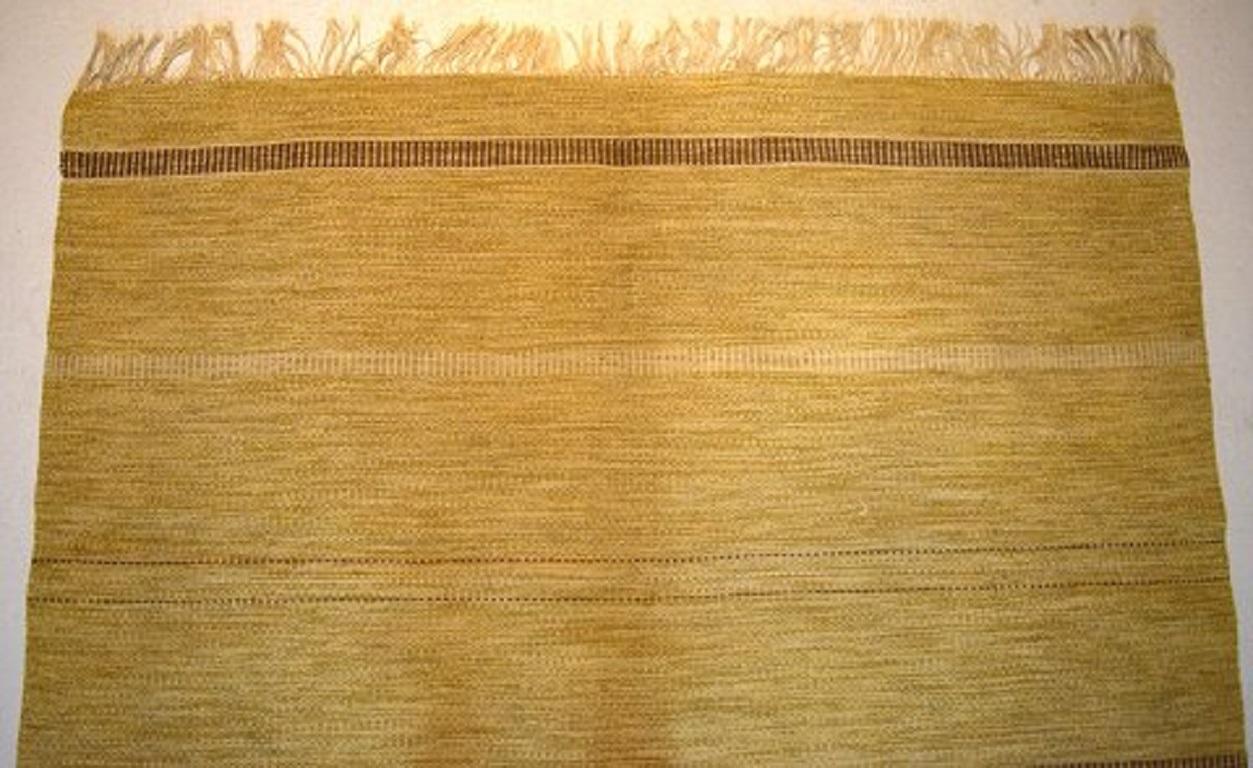 Scandinavian Modern Swedish Textile Designer, Large Handwoven Rug in Pure Cotton, 1960s
