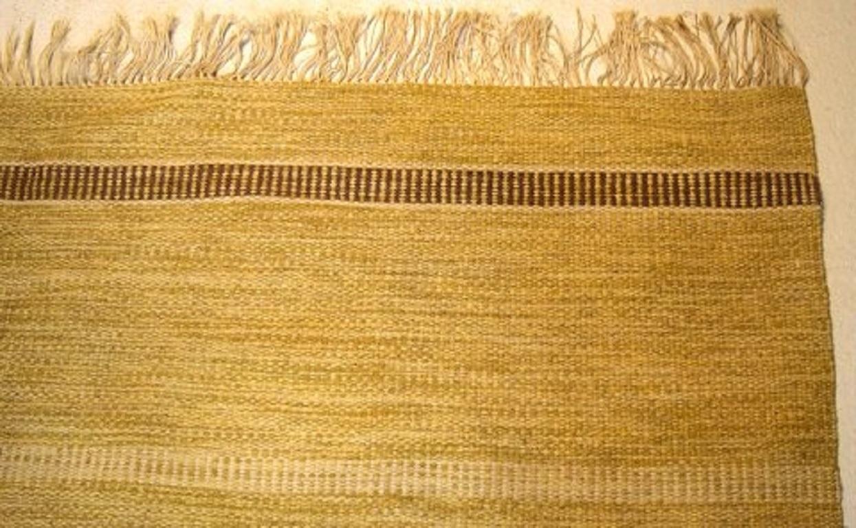 Swedish Textile Designer, Large Handwoven Rug in Pure Cotton, 1960s In Good Condition In Copenhagen, DK