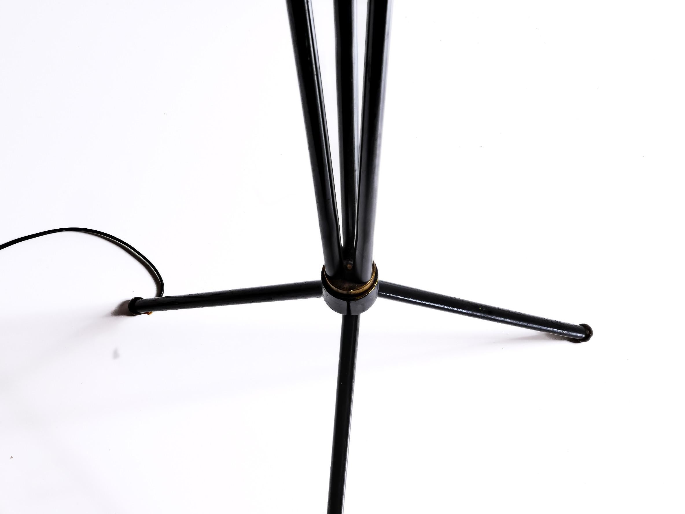 Metal Swedish Three-Arm Mid Century Modern Floor Lamp For Sale