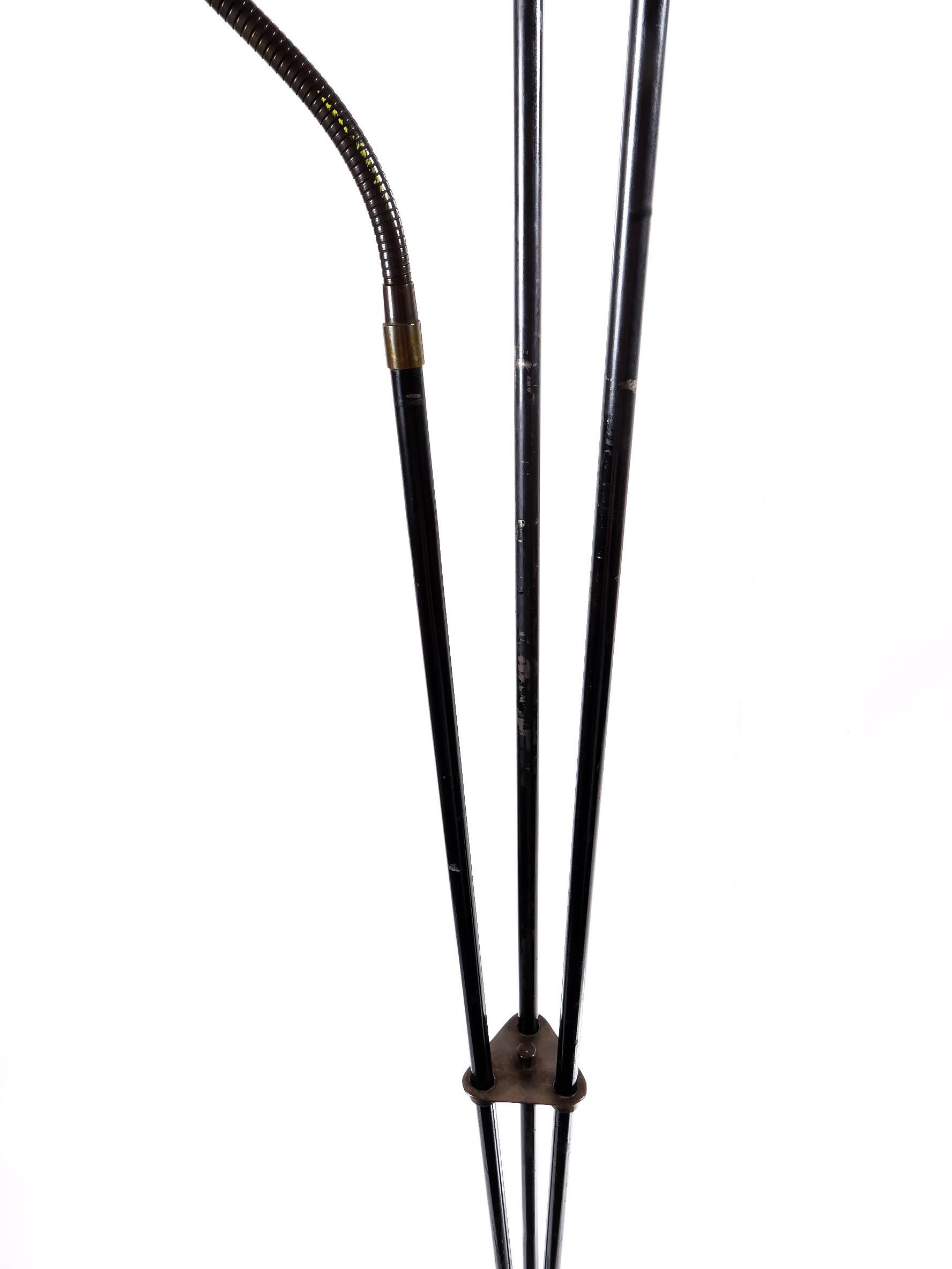 Swedish Three-Arm Mid Century Modern Floor Lamp For Sale 1