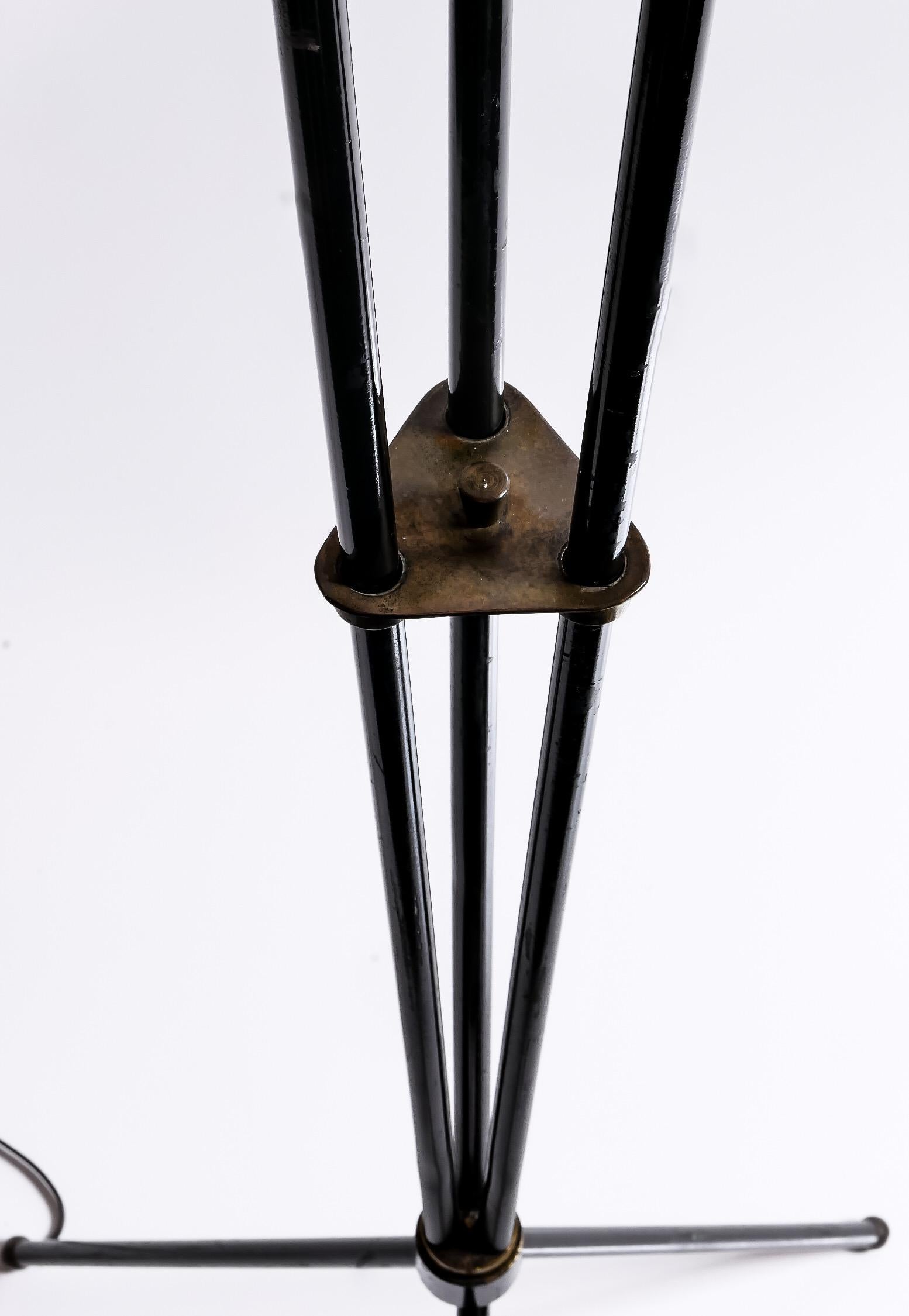 Swedish Three-Arm Mid Century Modern Floor Lamp For Sale 2